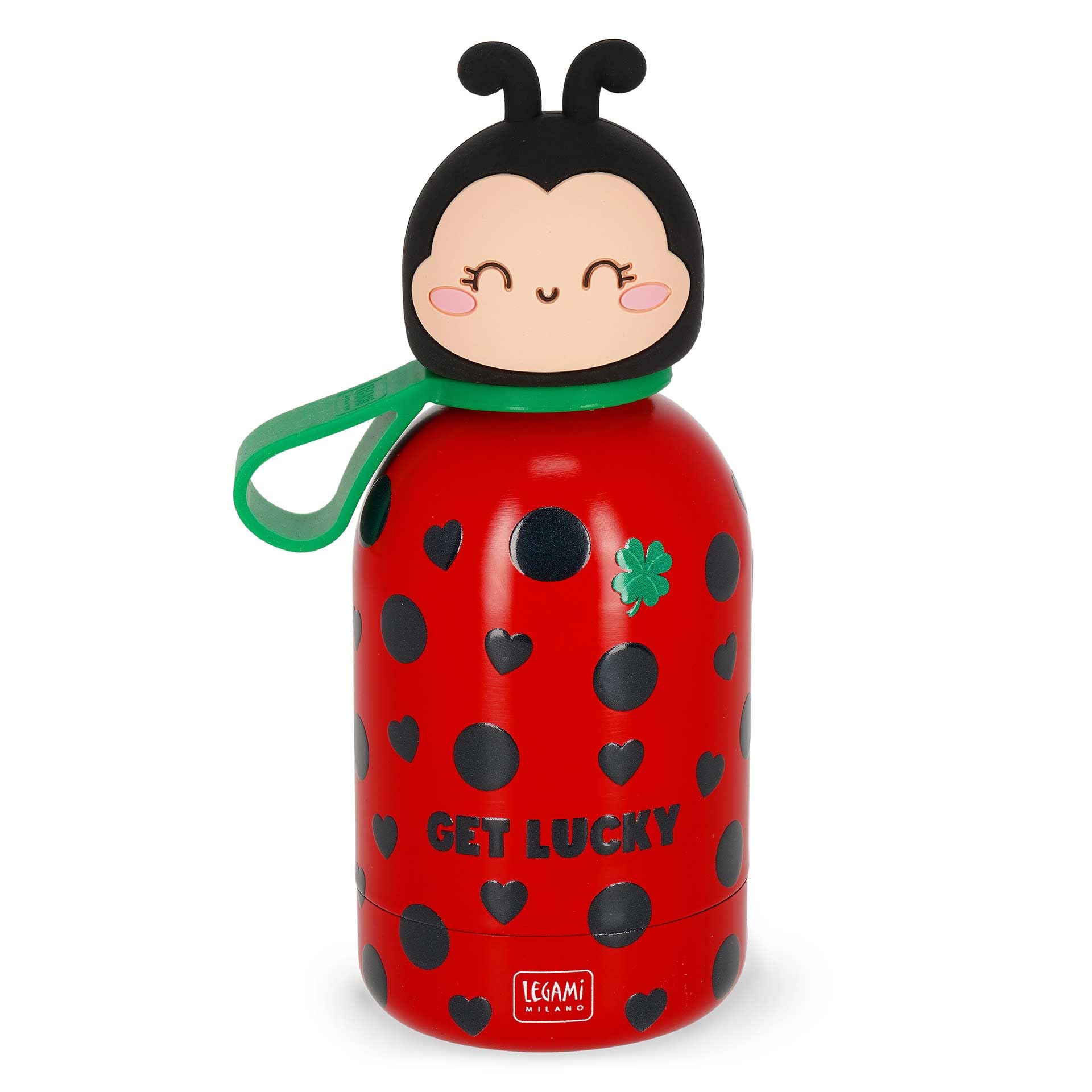 Legami - Borraccia Termica per Bambini Hot&Cold BFF, Ladybug, in Inox 18/8 a Doppio Strato con Chiusura ermetica, Conserva il Caldo per 12h e il per Freddo 24h, Capacità 310 ml - 2