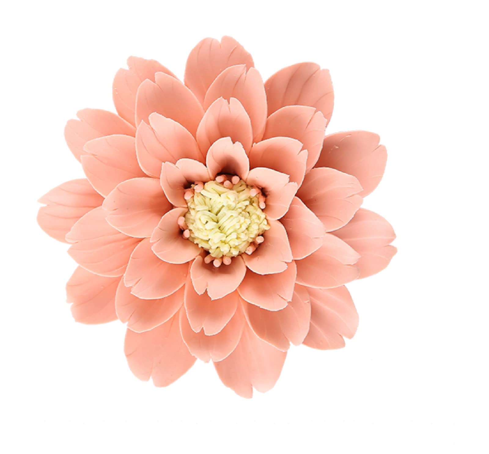KJOLWHCQ Elegant Handcrafted Ceramic Orange Peony Flowers Rose Wall Decor Artificial Sculpture 3D Wall Hanging Ornament Arts Wedding Gift 13.5cm