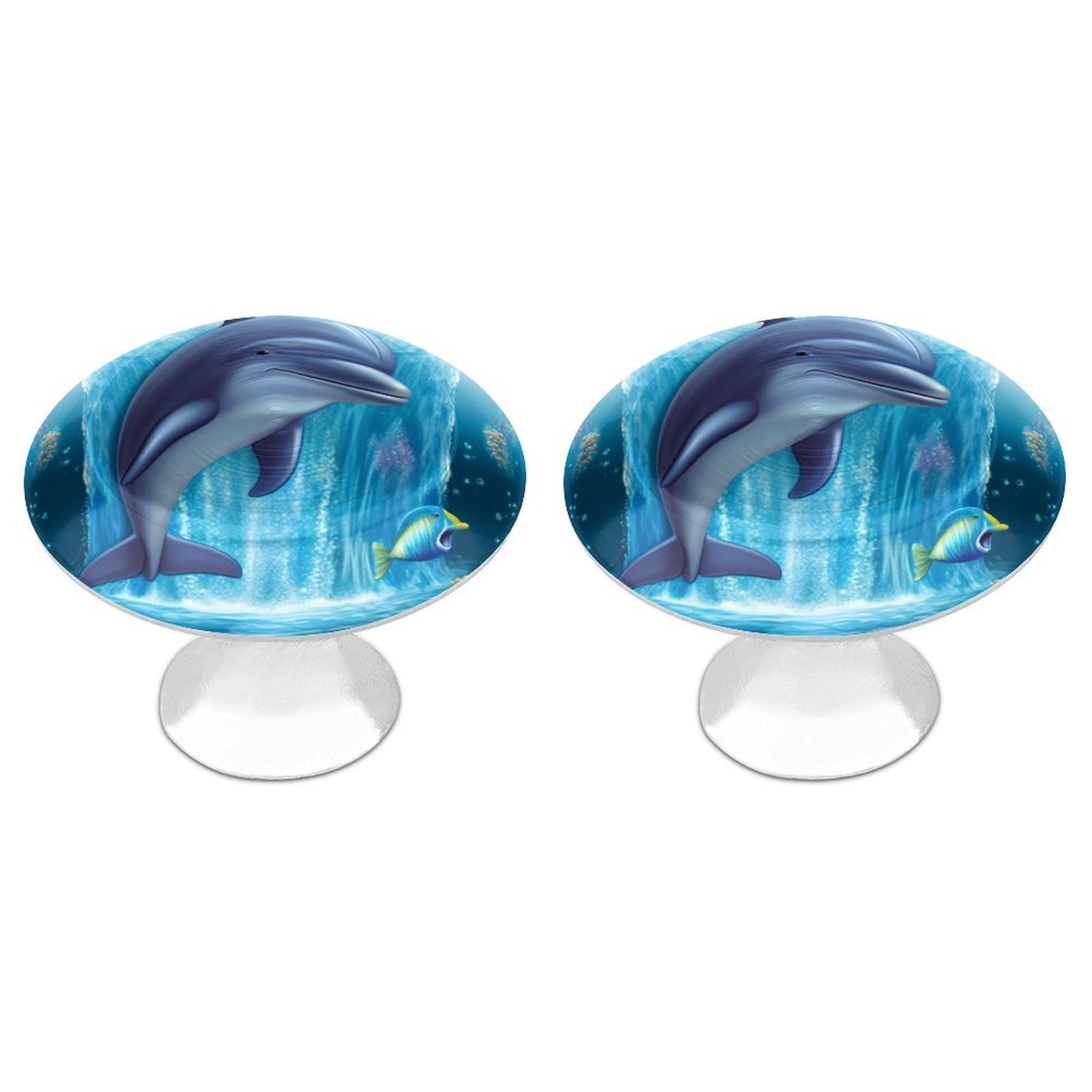 NTVOWPZO Cabinet Handles Round Drawer Pulls Dolphin Dresser Knobs for Cabinets and Drawers Handle for Bathroom Cupboard Drawers Cabinet Pulls for Kitchen Door