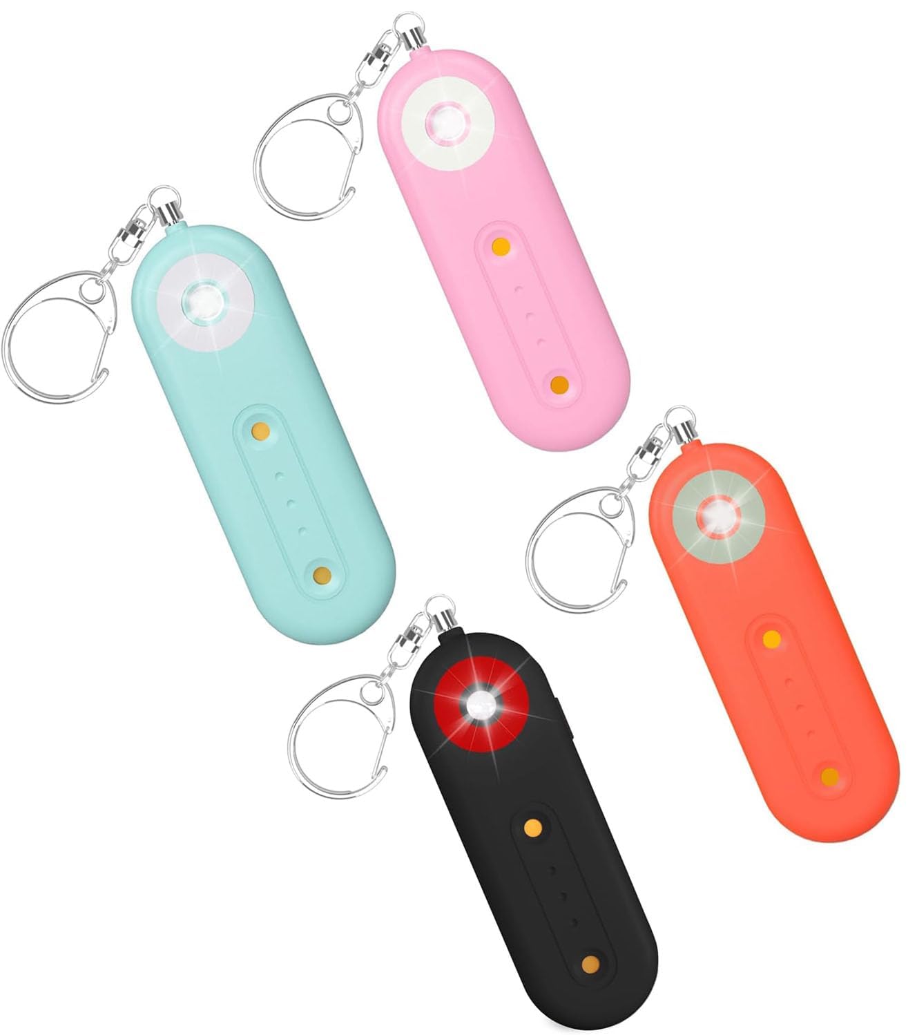 Rotopata Colors Personal Alarm Safety Keychain For Women, Loud 130Db Self Defence Rape Alarm, Rechargeable Panic Attack Security Siren With Led Strobe Light For Elderly (4 Colors) Size 4