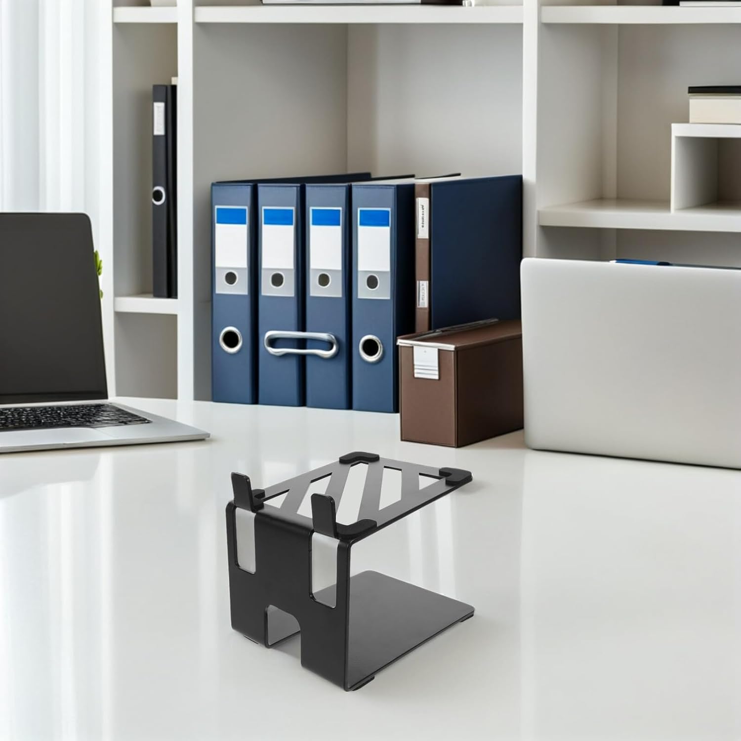 Heavy Duty Metal Desktop Speaker Stand with Shock Absorber 18.5x13x14cm for Office and Gaming Desk Audio Setup