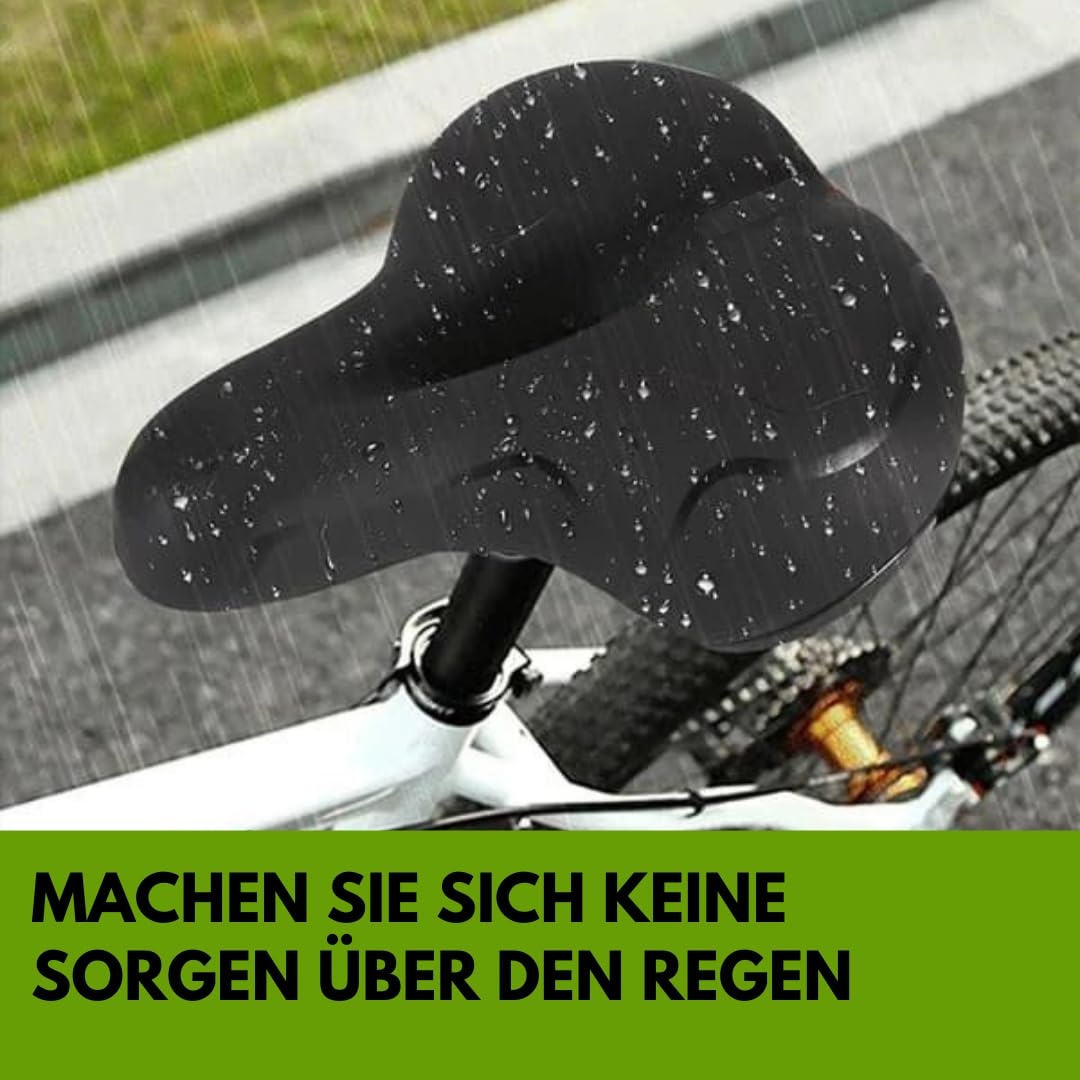 Cloudsattel - orthopädischer schmerzlindernder Radsattel für alle Fahrräder Bequemer Fahrradsattel mit Weichem Memory - Schaum, Rotem Warnstreifen und Federung für City -und Mountainbikes