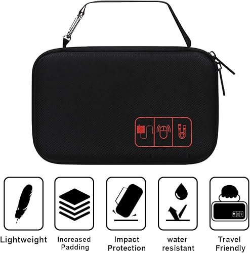 Miniatura 5 de Canboc Estuche organizador electrónico de viaje duro para MacBook cargador adaptador de corriente, cable, banco de alimentación de mouse, lápiz de