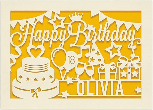 Miniatura 8 de EDSG Tarjeta de cumpleaños personalizada con corte de papel láser, regalo personalizado de cumpleaños, tarjeta terminada a mano, cualquier nombre y