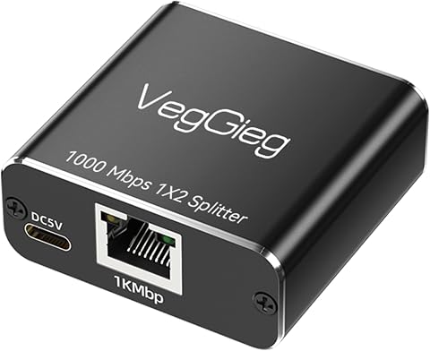 VegGieg 1 Giriş 2 Çıkış RJ45 Gigabit Ethernet Çoklayıcı Splitter Adaptör
