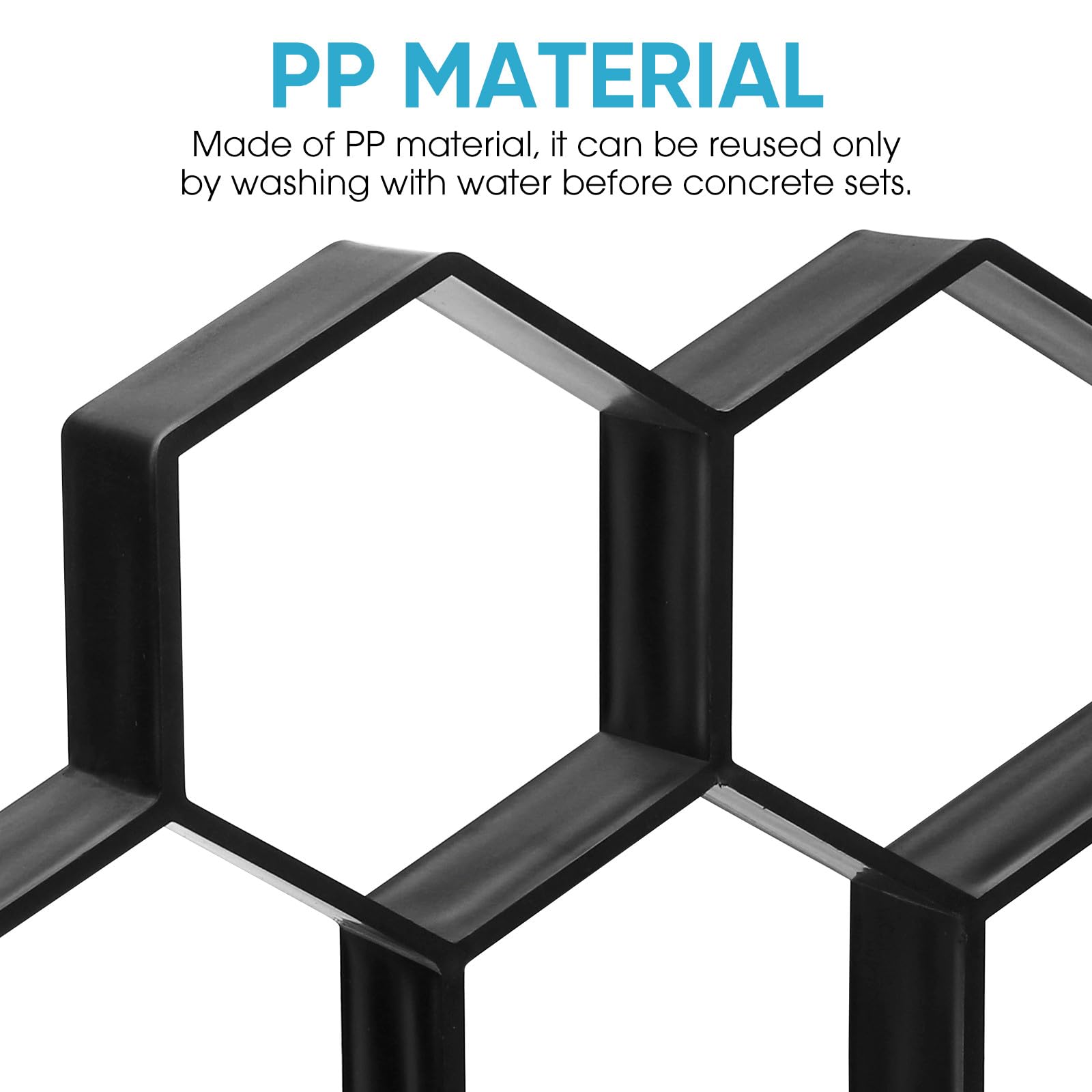 Alipis Molde de Baldosa Hexagonal de Plástico Pp para Pavimento de Jardín y Patios, Molde Reutilizable para Crear Senderos Artísticos y Fácil de Limpiar
