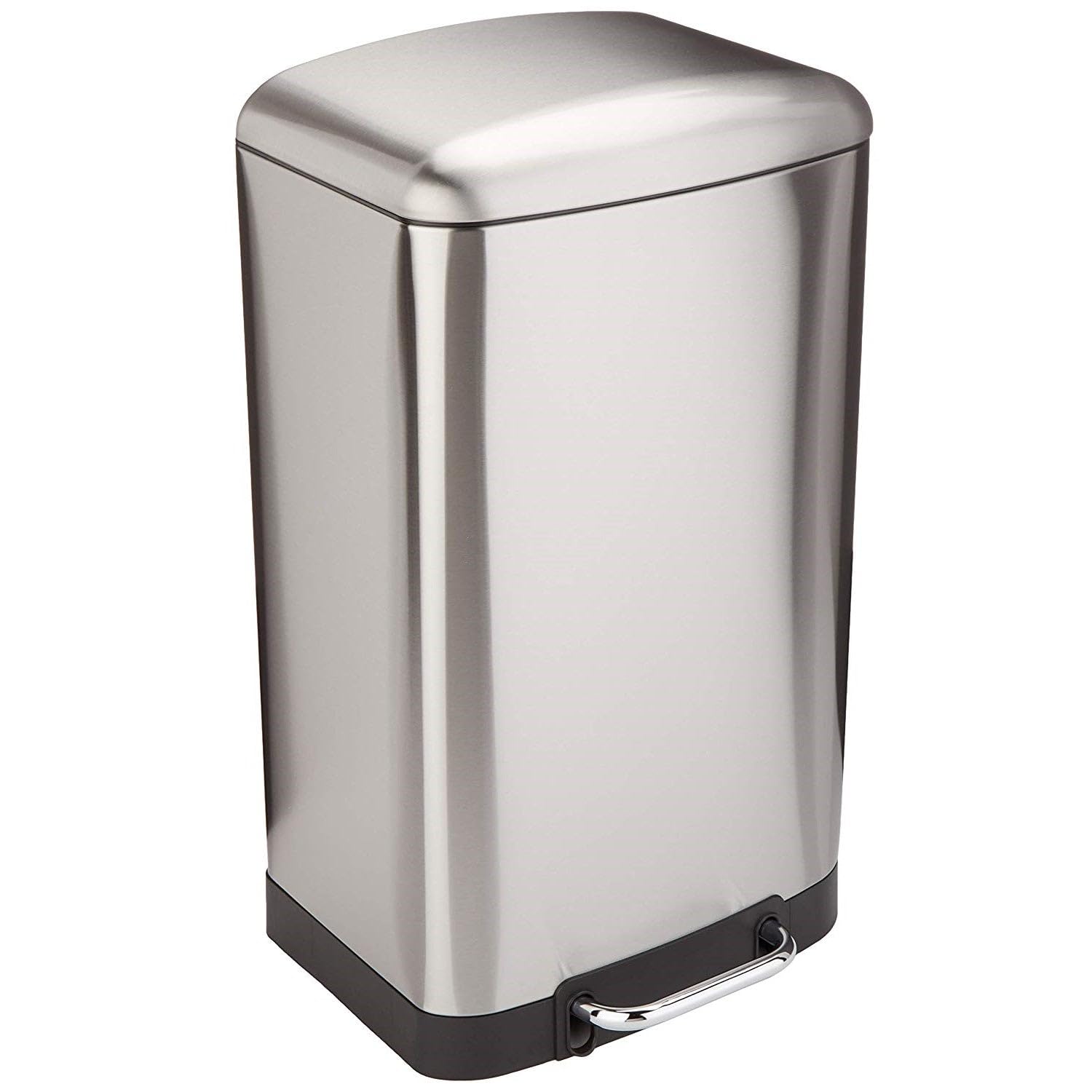 Kitchen Move Cubo de Basura de Cocina con Pedal Vintage Greenwich, de 40 L, en Acero Inoxidable con Cubo y Tapa abombada
