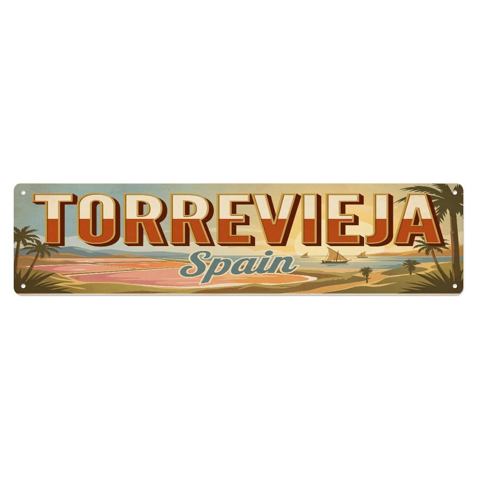 Metal Tin Sign Retro Travel Spain Torrevieja
