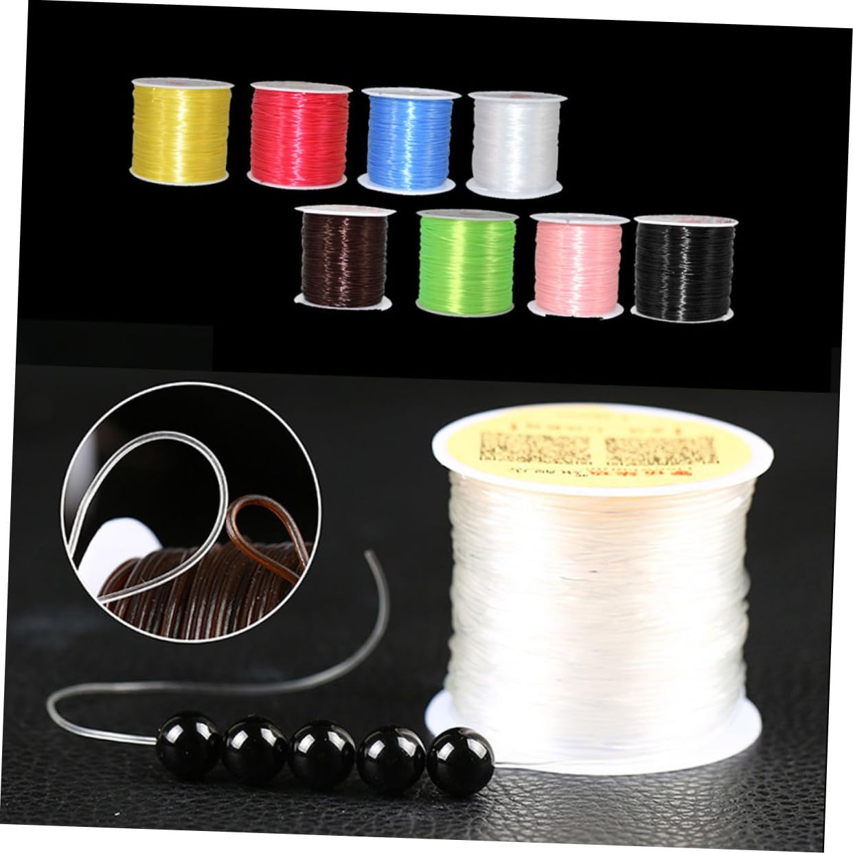 NUOBESTY 16 Rollos De Cuerda Suministros Para Manualidades Eslinga Elástica Suministros Para Hacer Joyas Cuerda Fuerte Pulsera De Hilo Elástico De Cristal Joyería De Cadena Cuerda