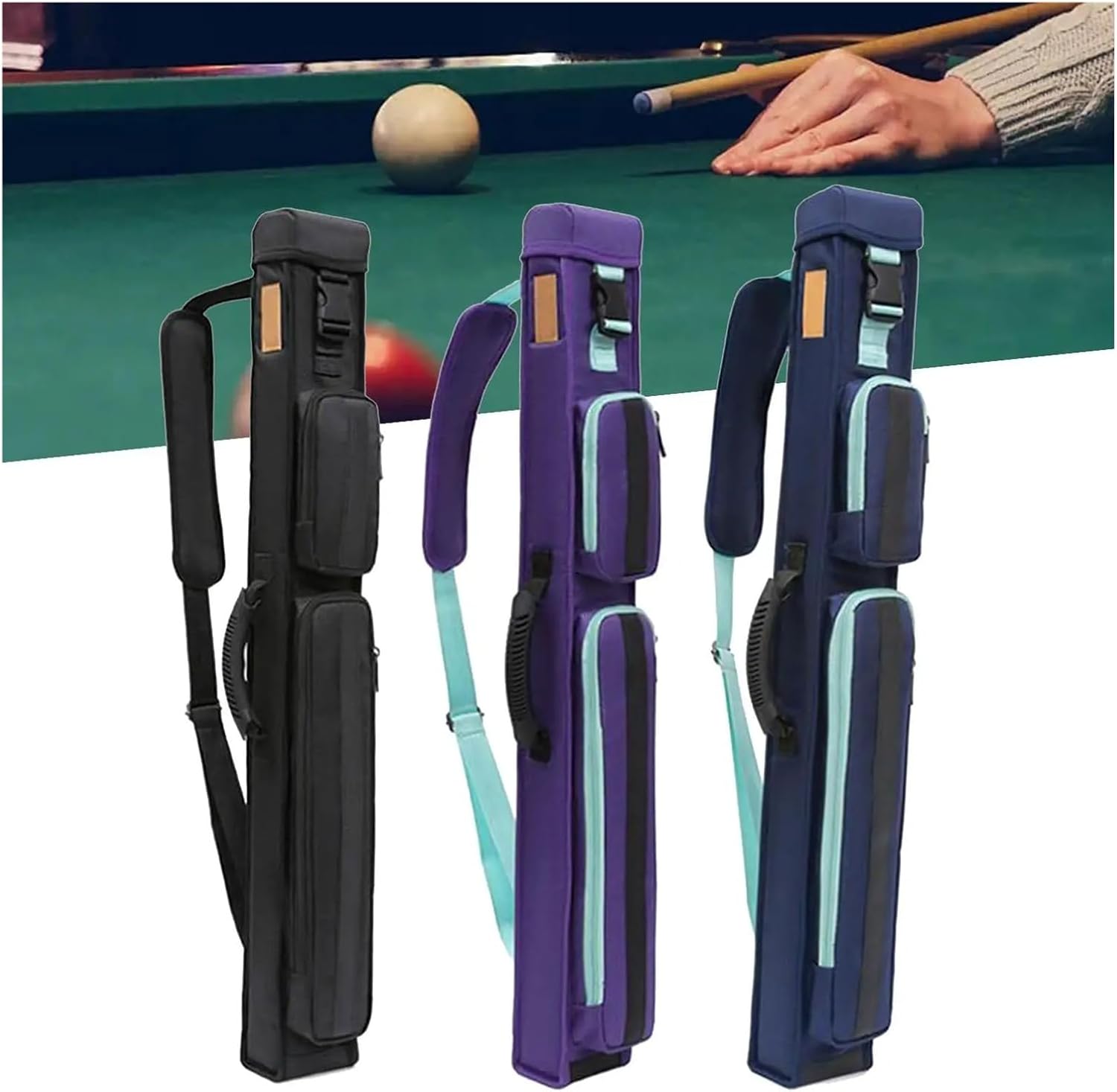 Billiards Pool Cue Case Storage Bag Anti Scratch With Divider Stick