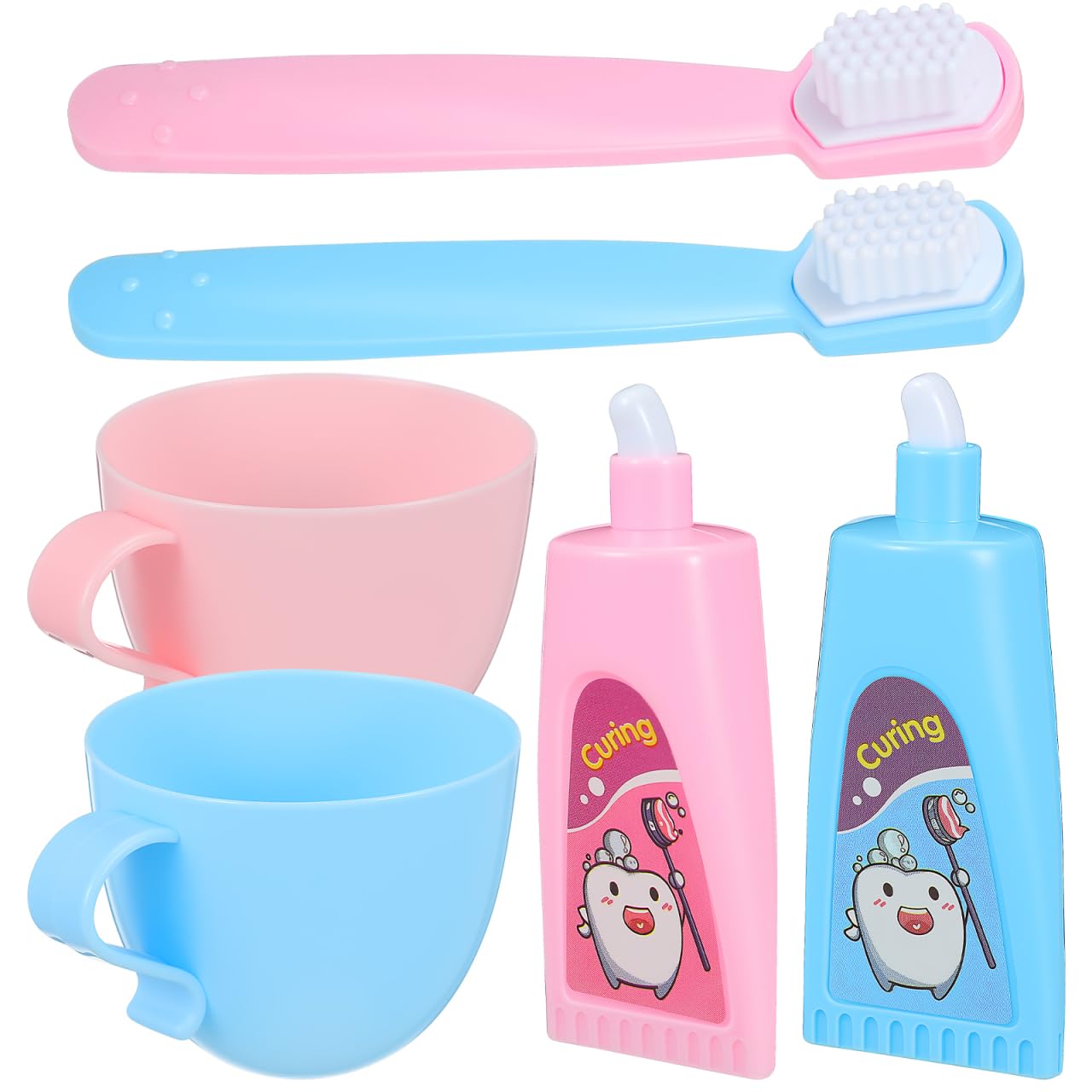 Abaodam Miniature Toothpaste, Brush and Mug 2 Sets Mini Bathroom Sets