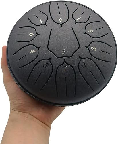 Miniatura 7 de Yahpetes Tambores de acero de 6 pulgadas, 11 notas, tambor de lengua de acero, tambor sin preocupaciones, instrumentos musicales, tambores de mano