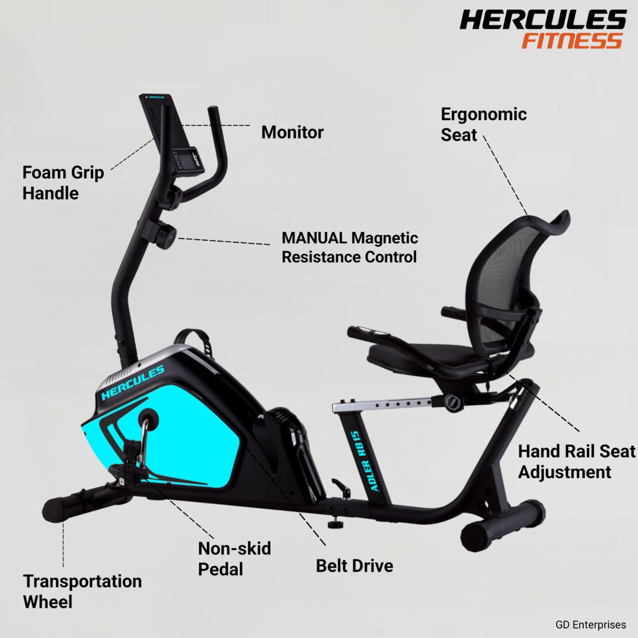 Billlie ハルナ everline2 ヨントントレカ RXR Hercules Fitness RB15 Exerciser Recumbent Bike Back Rest Max User