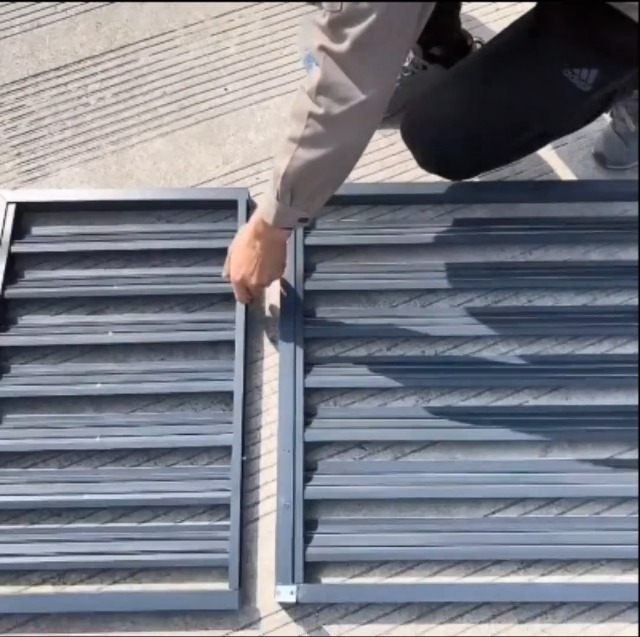 Omkasting van aluminium voor airconditioning, warmtepomp, afvalcontainer, zichtbescherming, kleur: zwart, maat: 2-3P: L1