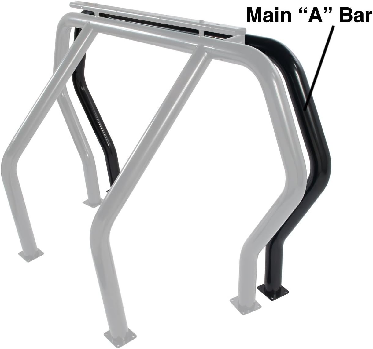 Go Rhino Bed Bar Component - A Additional Bar | Mild Steel, Black | 91001B