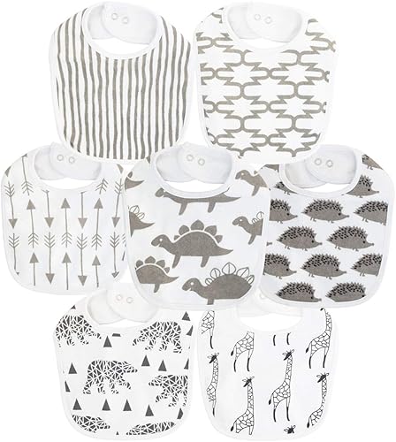 Maiwa Baberos impermeables de tela de rizo para bebé con broches para recién nacido, baba y dentición para bebé