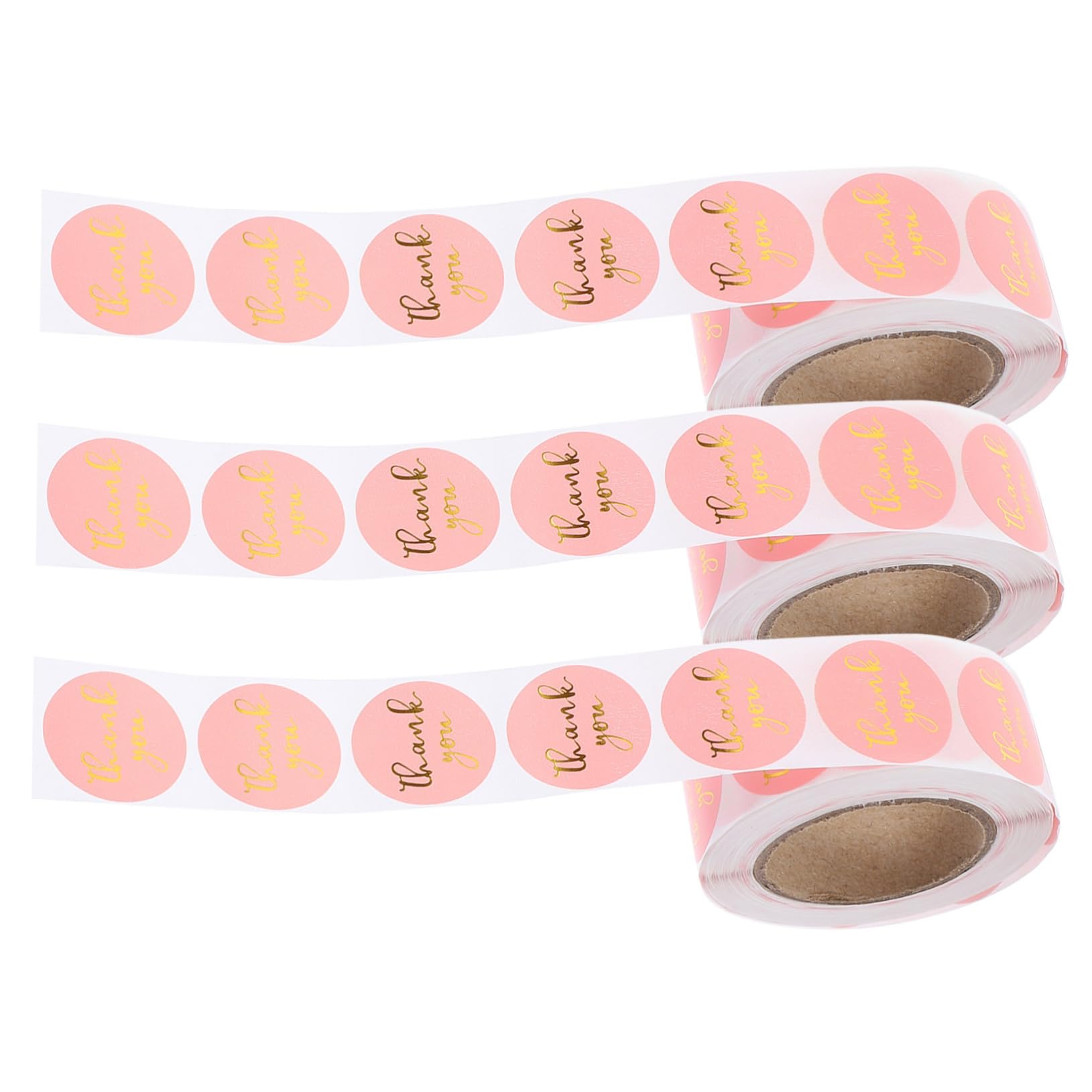 NUOBESTY 5 Sätze Personalisierte Sticker Personalisierte Aufkleber Scrapbook Sticker Danke Karten Punkt Dekorativer Etikettenaufkleber Danke, Dass Sie Aufkleber Versiegeln Rosa 3 Rollen * 5
