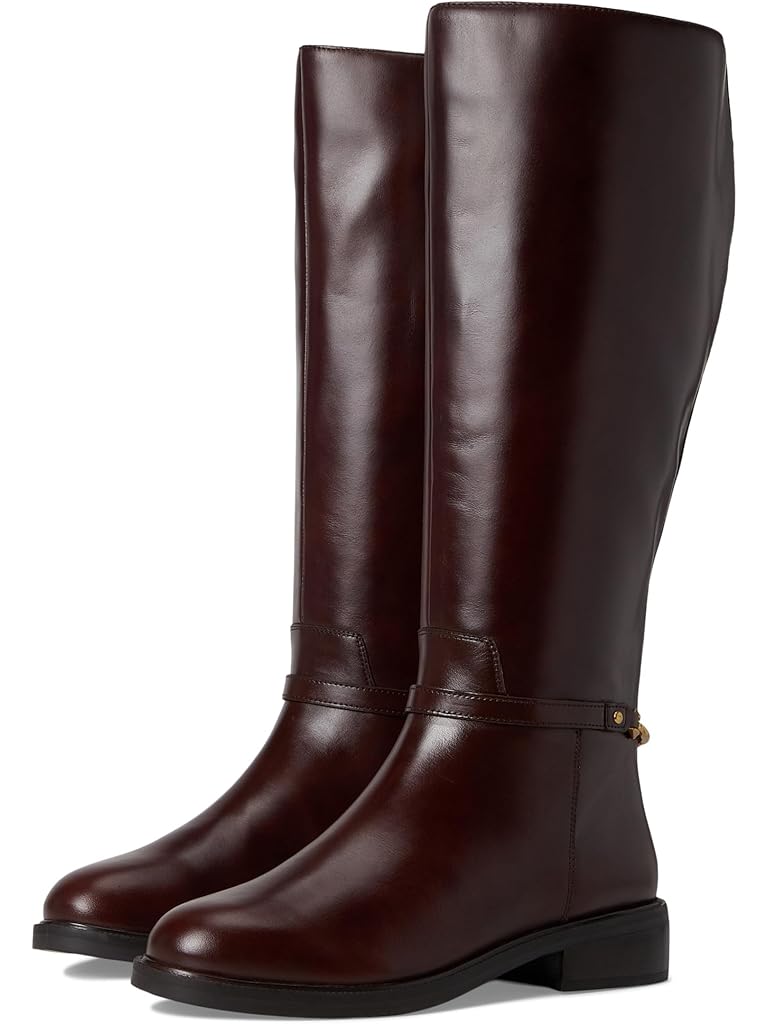 Brown Vince Camuto Adria Ankle Link Wide Calf Knee High Riding Boot