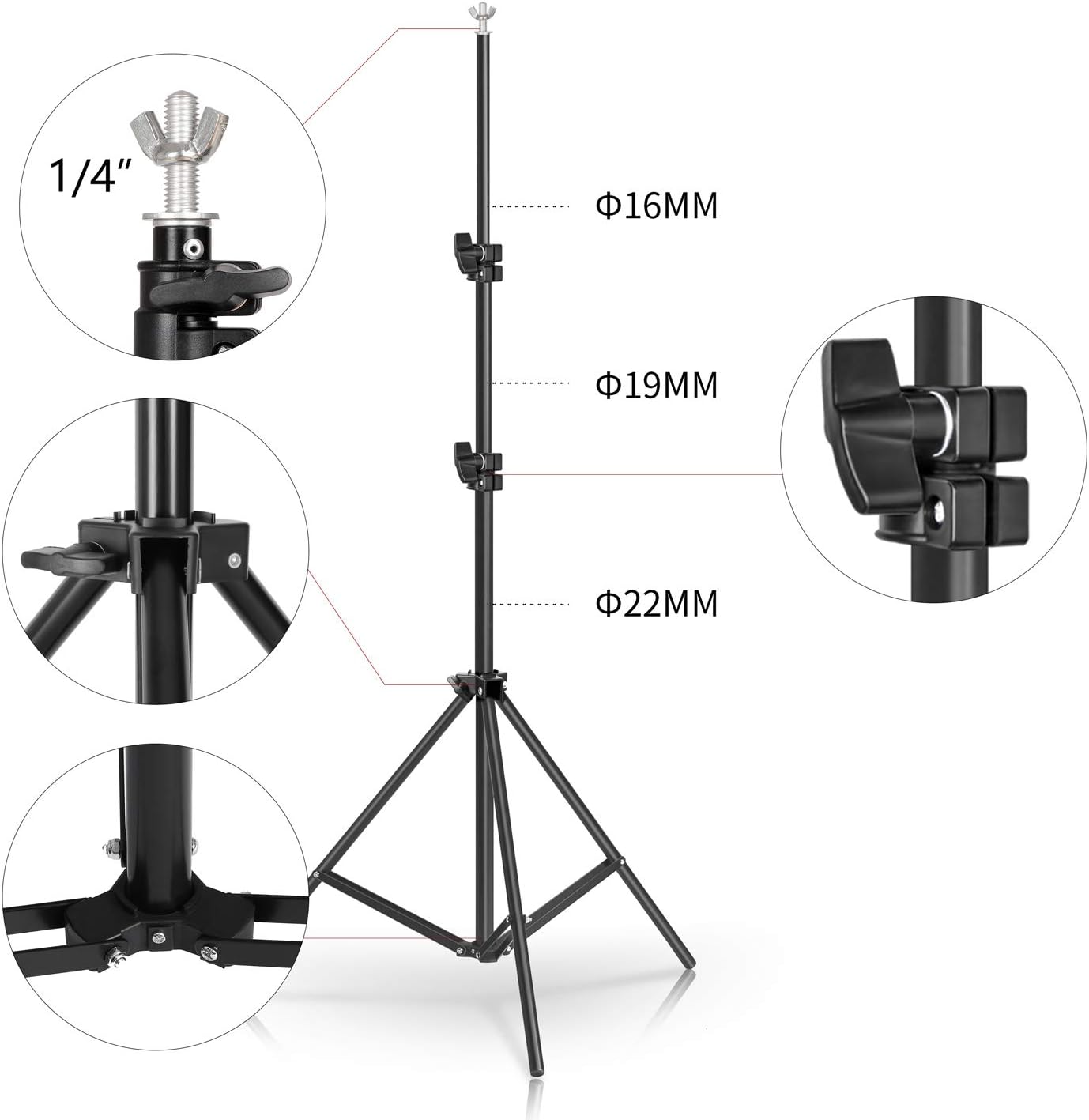 SH Background Stand, 6.5 x 10FT Heavy Duty Background Stand, 2x3M Backdrop Support System Kit with Carry Bag for Photography Photo Video Studio,Photography Studio
