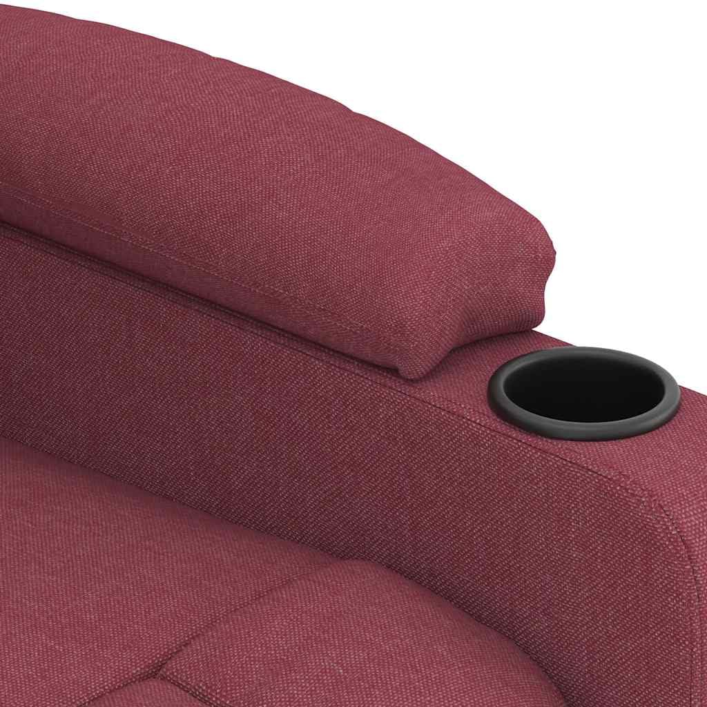 vidaXL Massagesessel, Sessel Verstellbar Elektrisch, Relaxsessel mit Liegefunktion Vibrationsfunktion, Ohrensessel Fernsehsessel, Weinrot Stoff