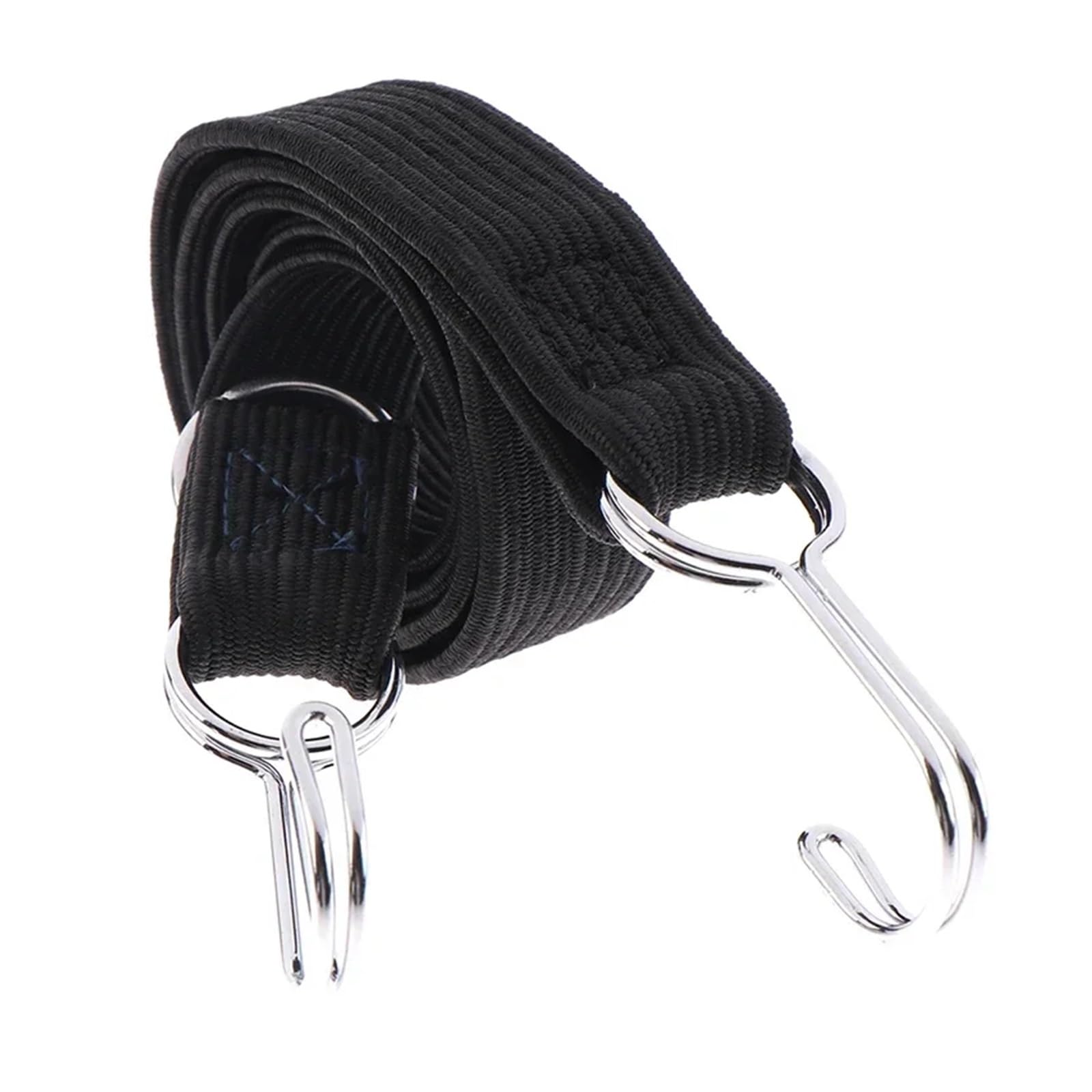Tie Down Strap, 1M Hooked Bune Cord Adjustable Heavy Duty Lugga Tie Down Straps Flat Rubber Elastic Motorcycle Stretch Cord Good Toughness(Black 1M)