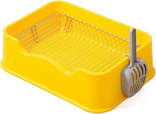 LINCYS Caja de arena para gatos semicerrada para gatos, bandeja de arena semiabierta, bandeja de arena semiabierta para gatos y perros, orinal,