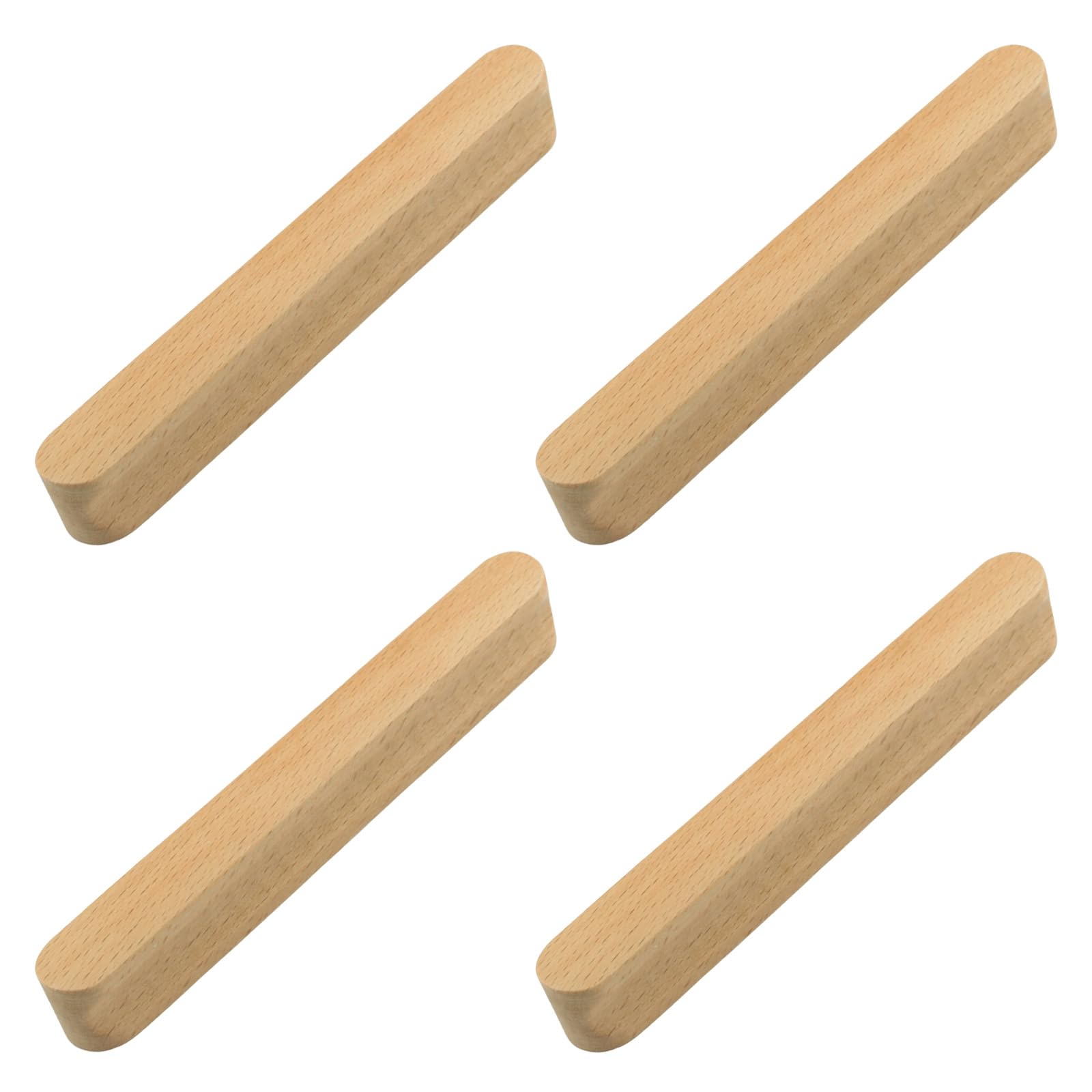 MOROBOR Self-Adhesive Furniture Pulls, 4pcs Wooden No-Drill Knobs Instantly Mounted Adhesive Handles Sliding Door Pulls with Screws for Wardrobe Drawer Window Glass Door（150mm）