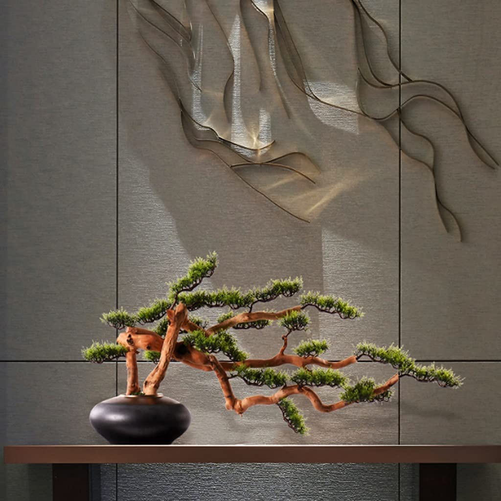 Amazon.de: FURLOU Knstlicher Bonsai-Baum Dekoration Chinesischer  Knstlicher Silikon-Nadel-Keramik-Blumentopf Wohnzimmer Bro Knstlicher ...