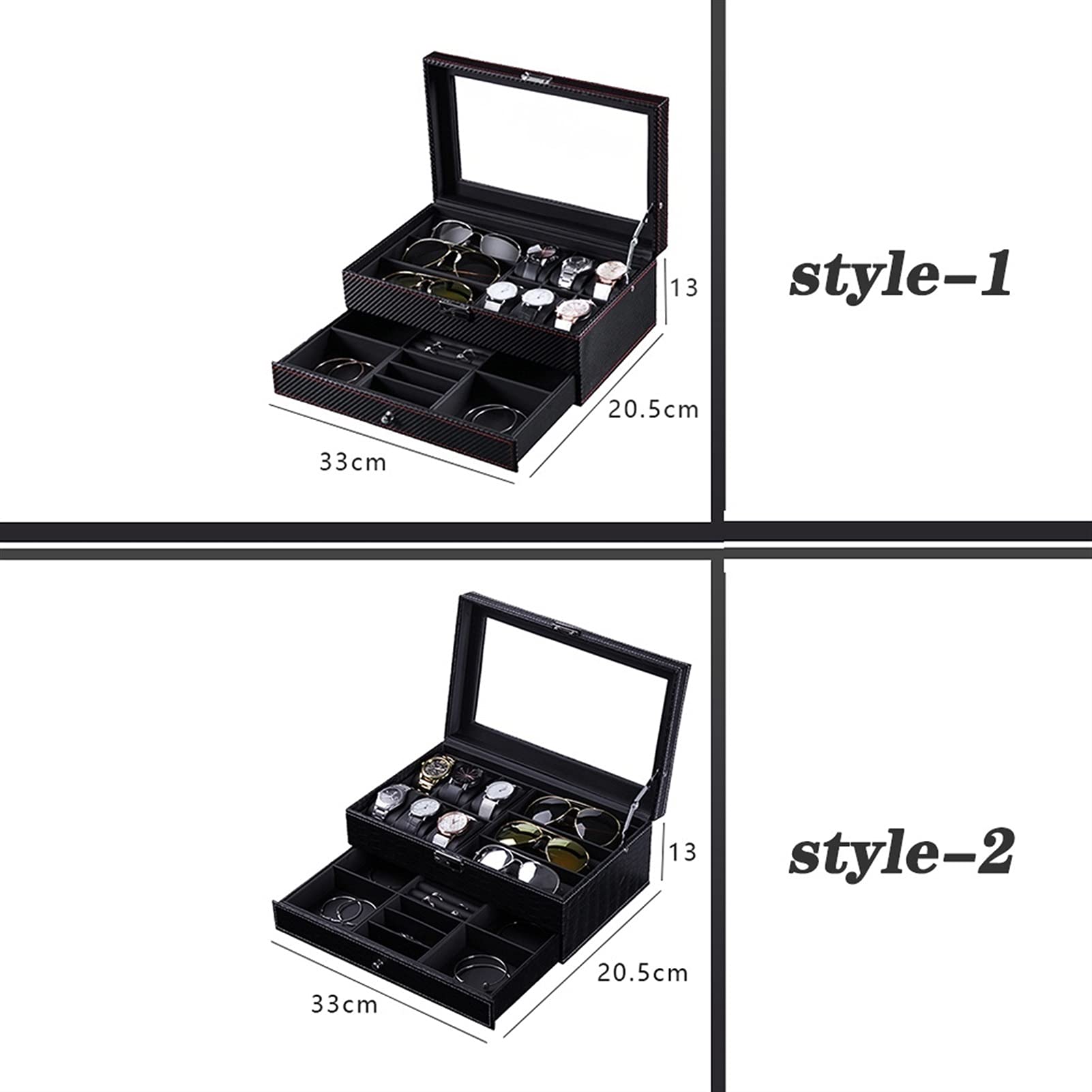 Amazon.co.jp: ジュエリーボックス 鍵付き 腕時計収納ケース