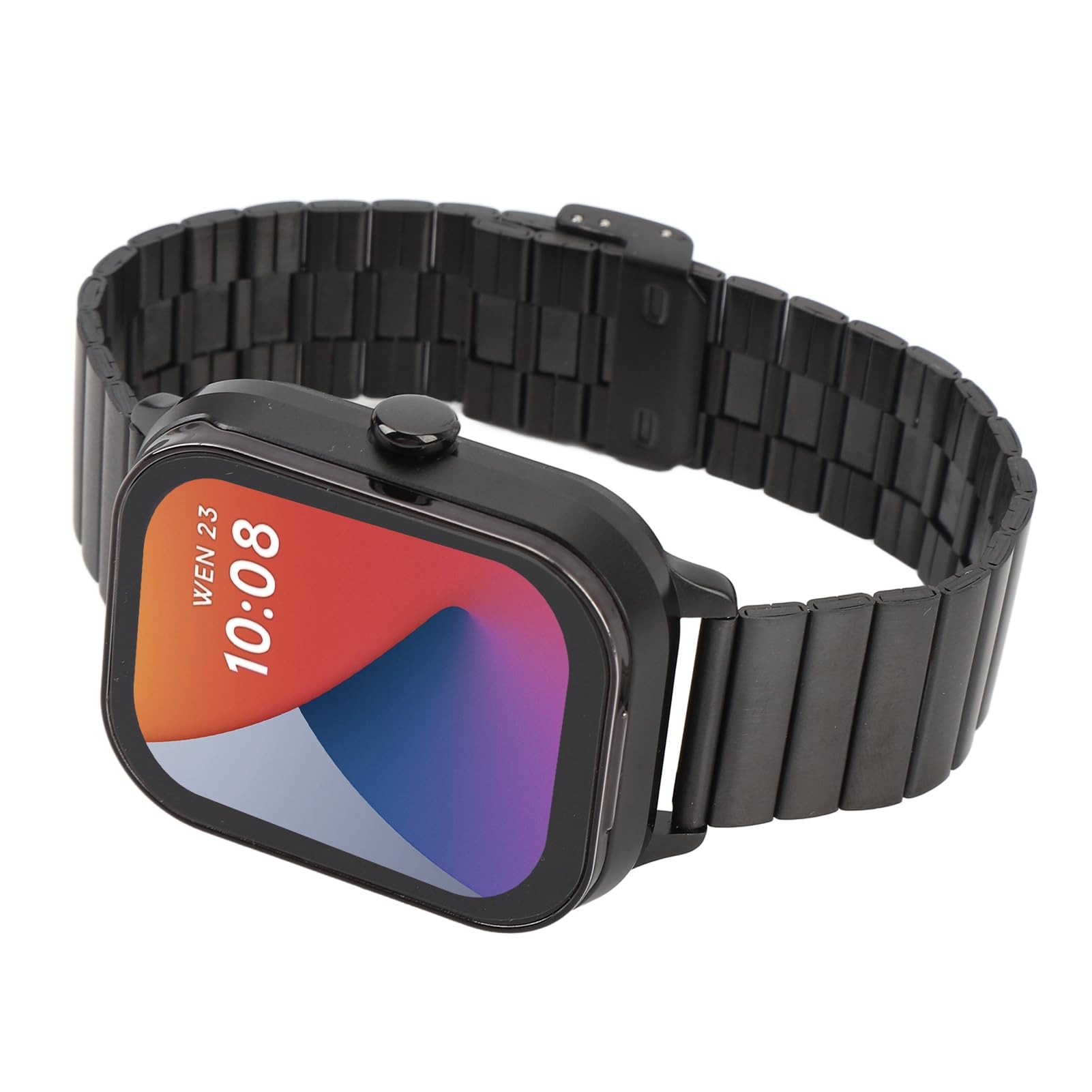 EMUKOEP 2-in-1-Smartwatch mit Ohrhörern, 2,01 Zoll, Bluetooth, Musik, Schrittzählung, Sportuhr für (Schwarzer Stahl)