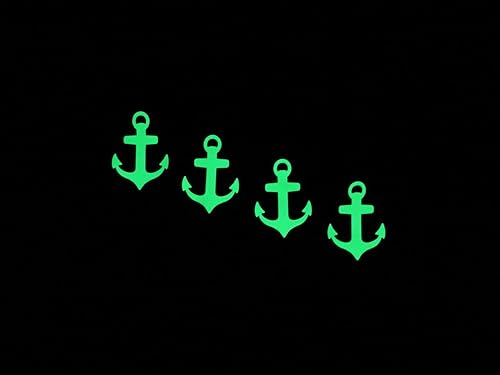 Miniatura 2 de NAUTICAL BOAT ANCHORS ~ Glow In The Dark Waterproof Vinyl Sticker Decals ~ Set of 4 ~ for Cell Vehicle Truck Night Light Wall Seat Work Backpack
