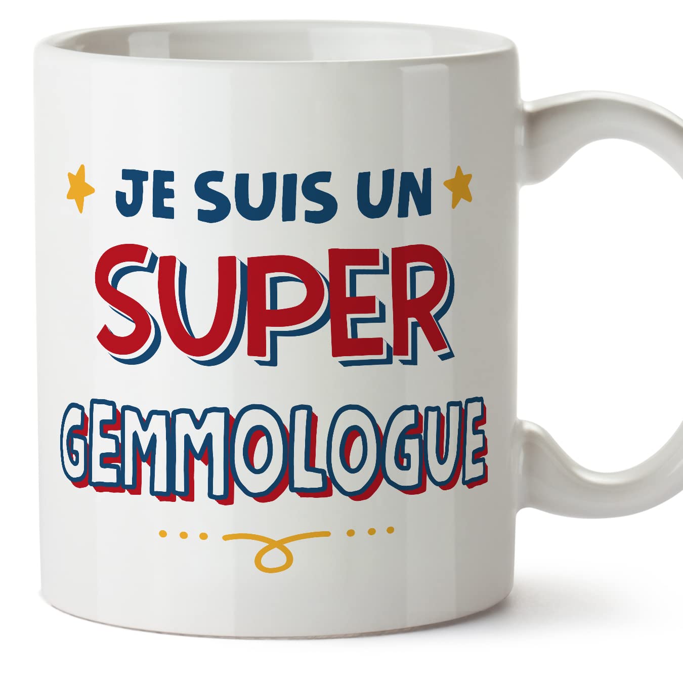 MUGFFINS Gemologist Man Mug - in French - Je Suis Super - Funny Gift for Colleagues - Ceramic 11oz Mug — image 1