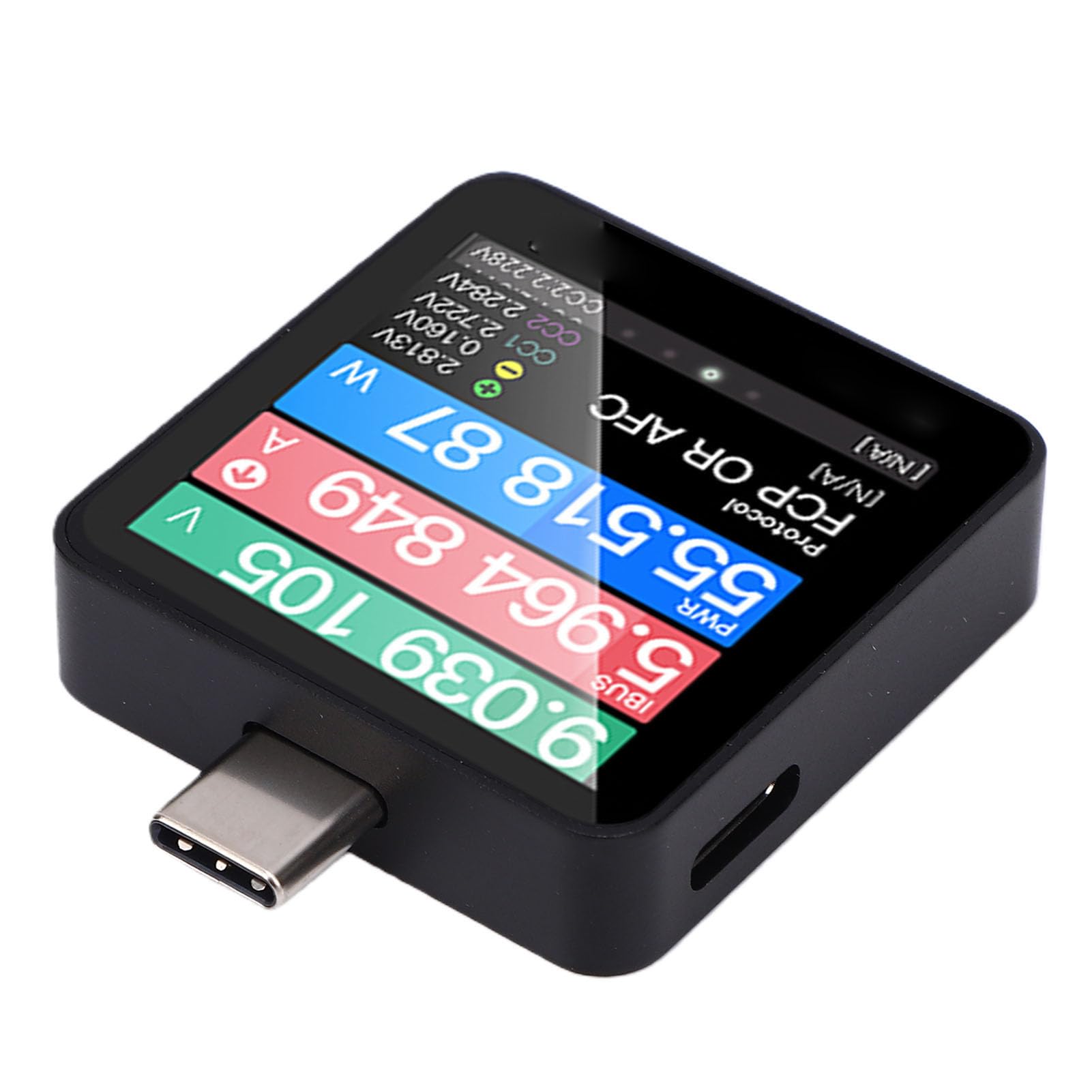 USB C Szybki Tester Ładowania z 1.54-calowym Ekranem IPS i 20-bitowym Miernikiem Napięcia/prądu ADC do Diagnostyki ładowarek PD3.1, QC5.0, IOS 140W.