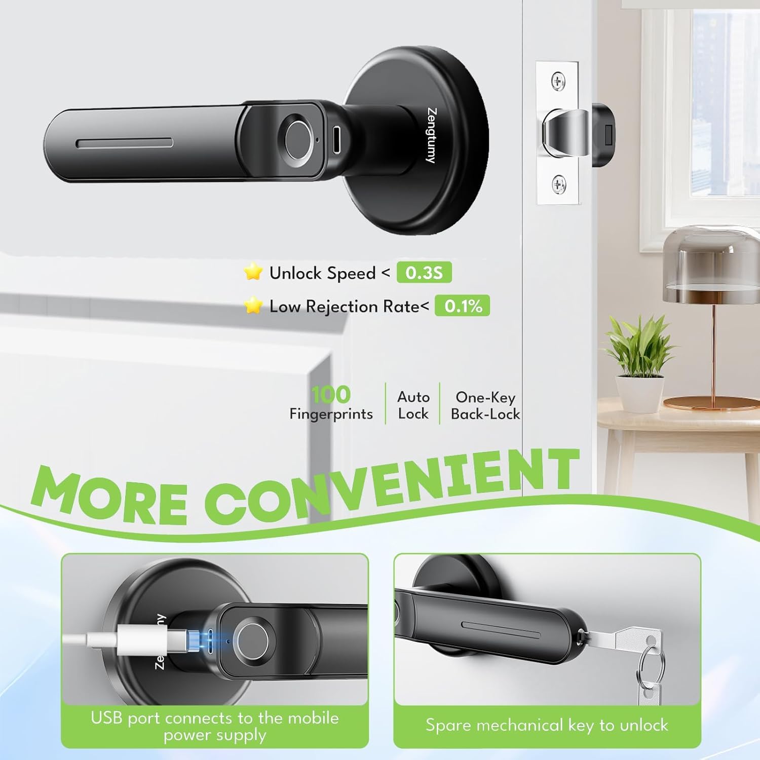 Fingerprint Door Lock - Keyless Entry & FREE SHIPPING -4