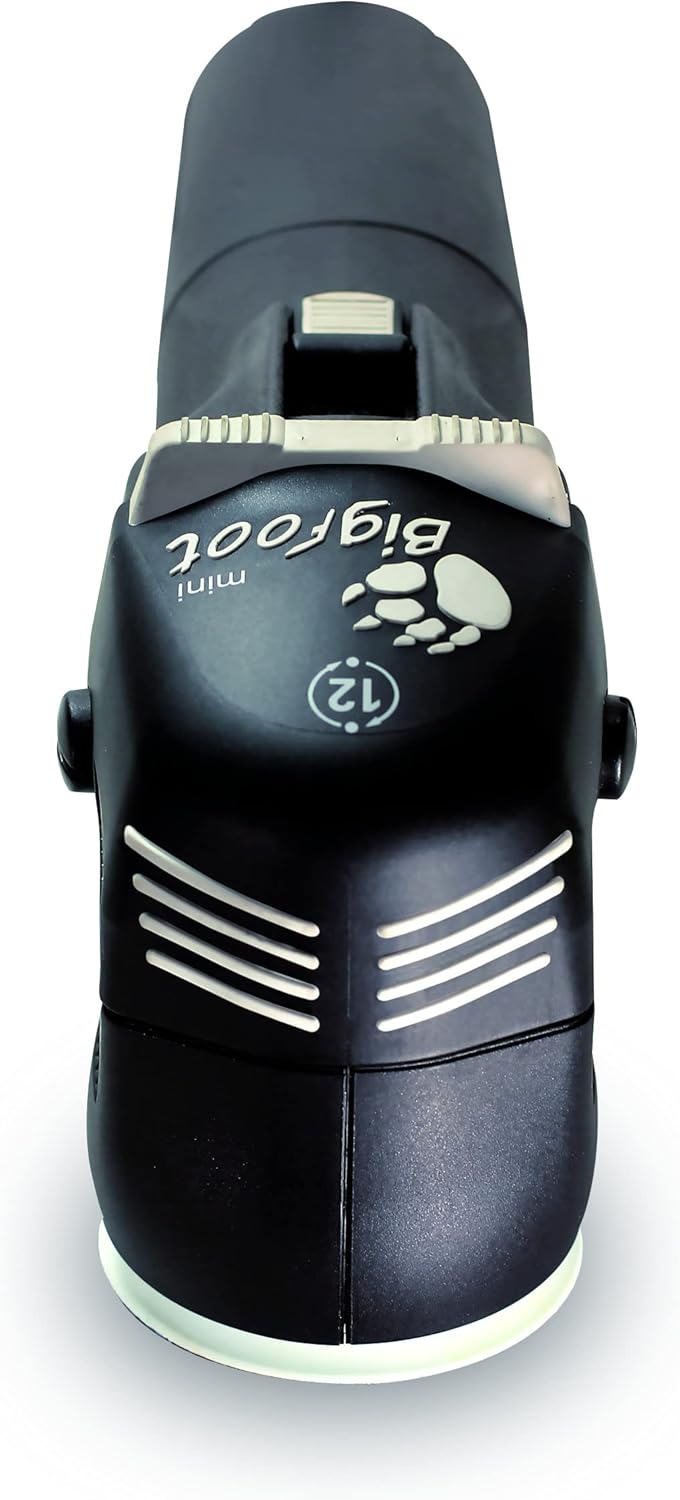 Жогорку view of RUPES LHR75E polisher showing 'Bigfoot mini 12' branding