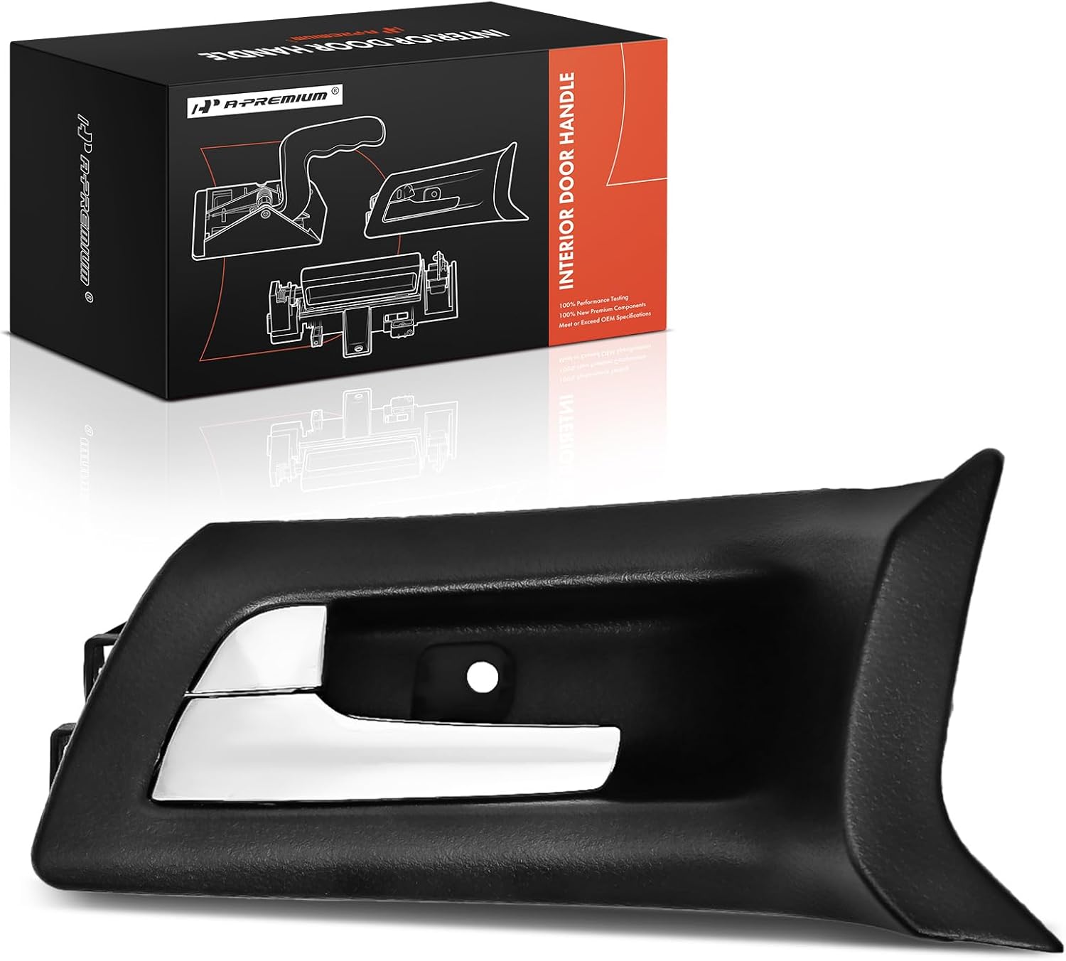 A-Premium Front Left Driver Side Interior Door Handle Compatible with Pontiac G8 2008-2009, Black Housing with Chrome Lever, Replace# 92213438