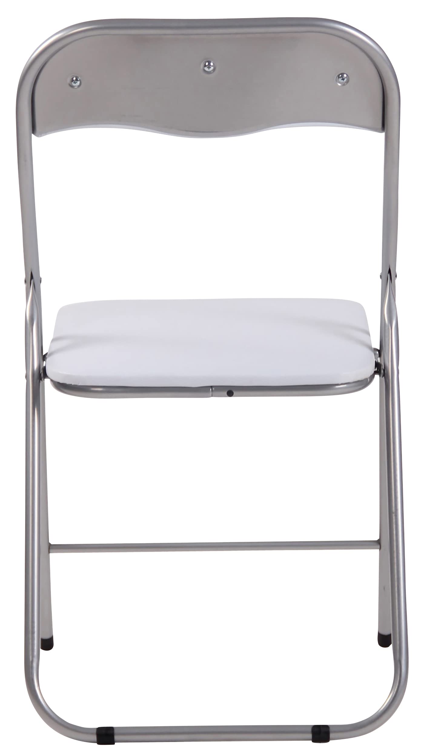 CLP Set 2 Sedie Pieghevoli Felix In Plastica (PVC) I Sedie Salvaspazio Telaio In Metallo E Seduta Imbottita I Sedie Riunioni Ospiti Chiudibili Colore:bianco/argento