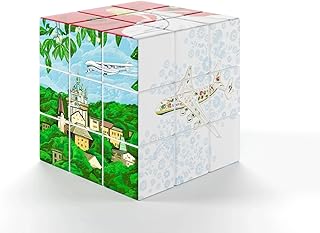 METAL TIME, Puzzle Cube â€œUkrainian Dreamâ€, 3D Puzzle Cubes for Kids and Adults, Creative Puzzle Cube Paintings of Petrykivka, Includes Stand-Holder.