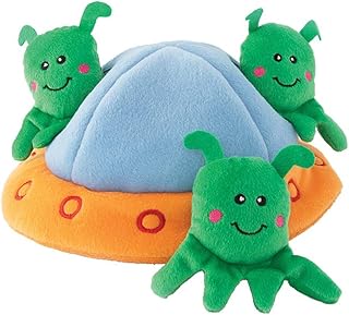 ZippyPaws Zippy Burrow - Aliens in UFO Game, Dog Toy
