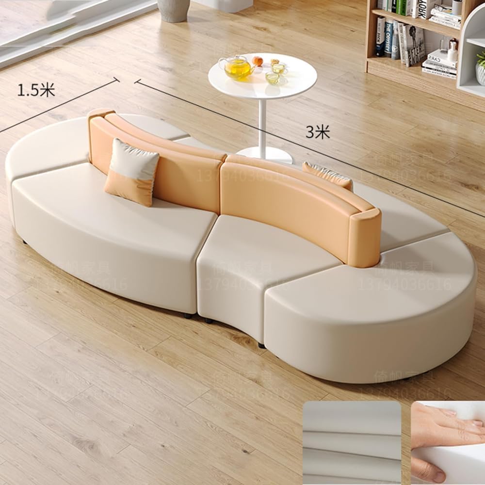Double-Sided Sofa for Mall Lobby Waiting Areas, Customer Reception, Training Institution Lounges – Creative Irregular-Shaped Seating(Size:B)