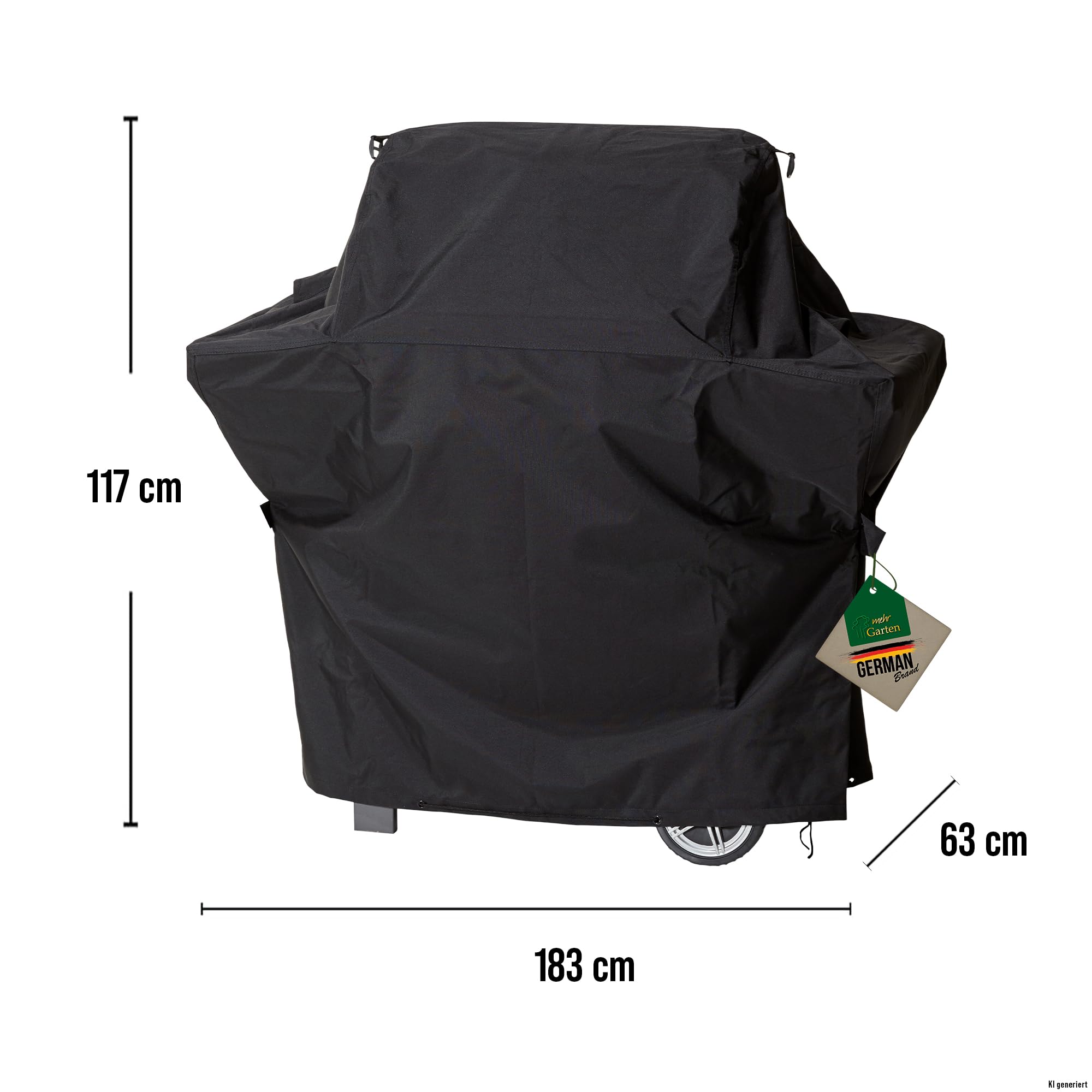Grillabdeckung 183x63x117 cm, Schutzhülle Grill Trapezform | 600D Oxford - wasserdicht, UV-beständig, reißfest und winterfest - robuste Abdeckung für Gasgrill mit Kordelzug