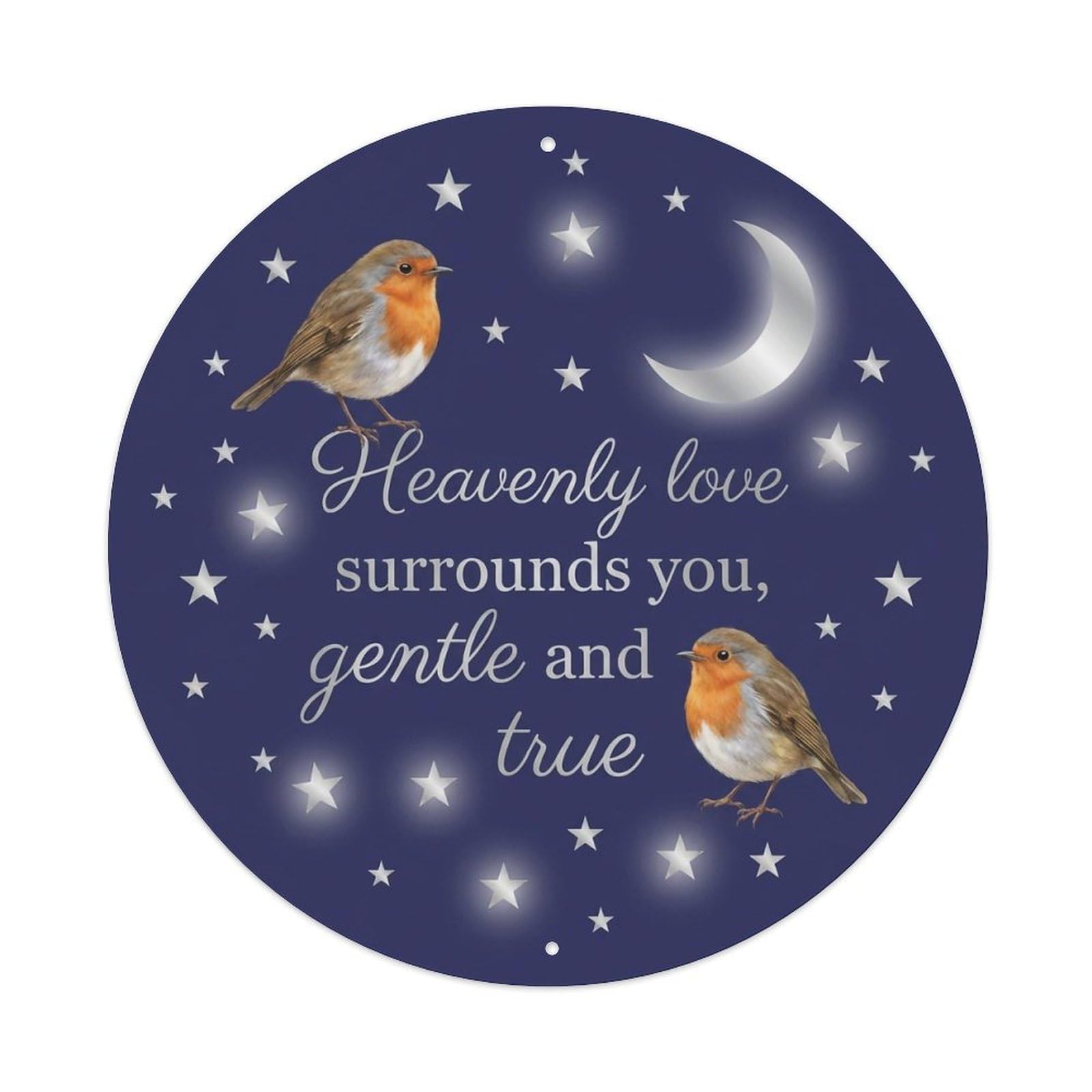 Okahys 8X8inch(20X20cm) European Robin Garden Sign Heaven Love Heavenly Metal Tin Sign