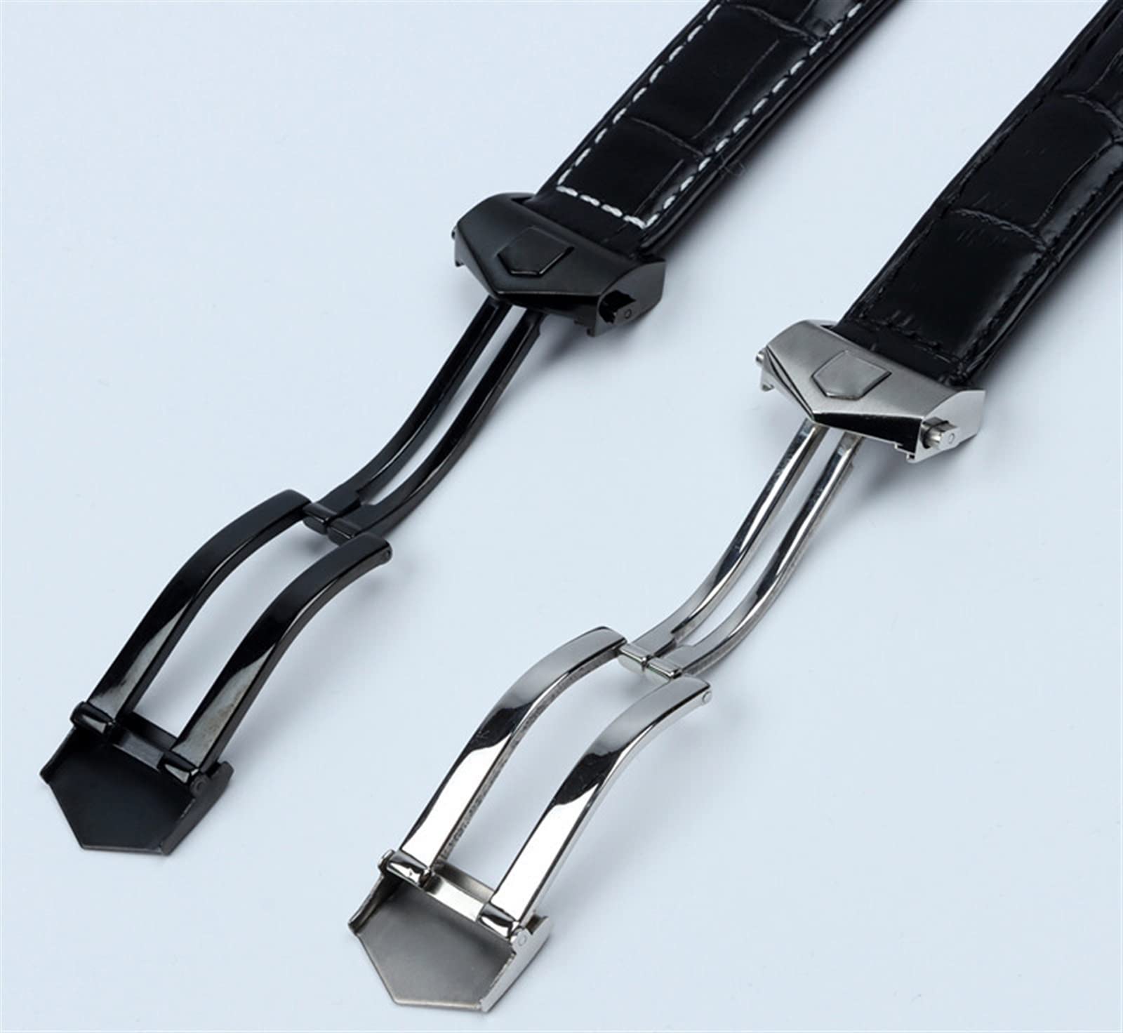 Bransoletka z prawdziwej skóry bydlęcej pasek do zegarka 20 mm 22 m do paska z metką dla Heuer CARRERA Monaco AQUARACER pasek do zegarka składana klamra, 22mm Black Buckle, Agat