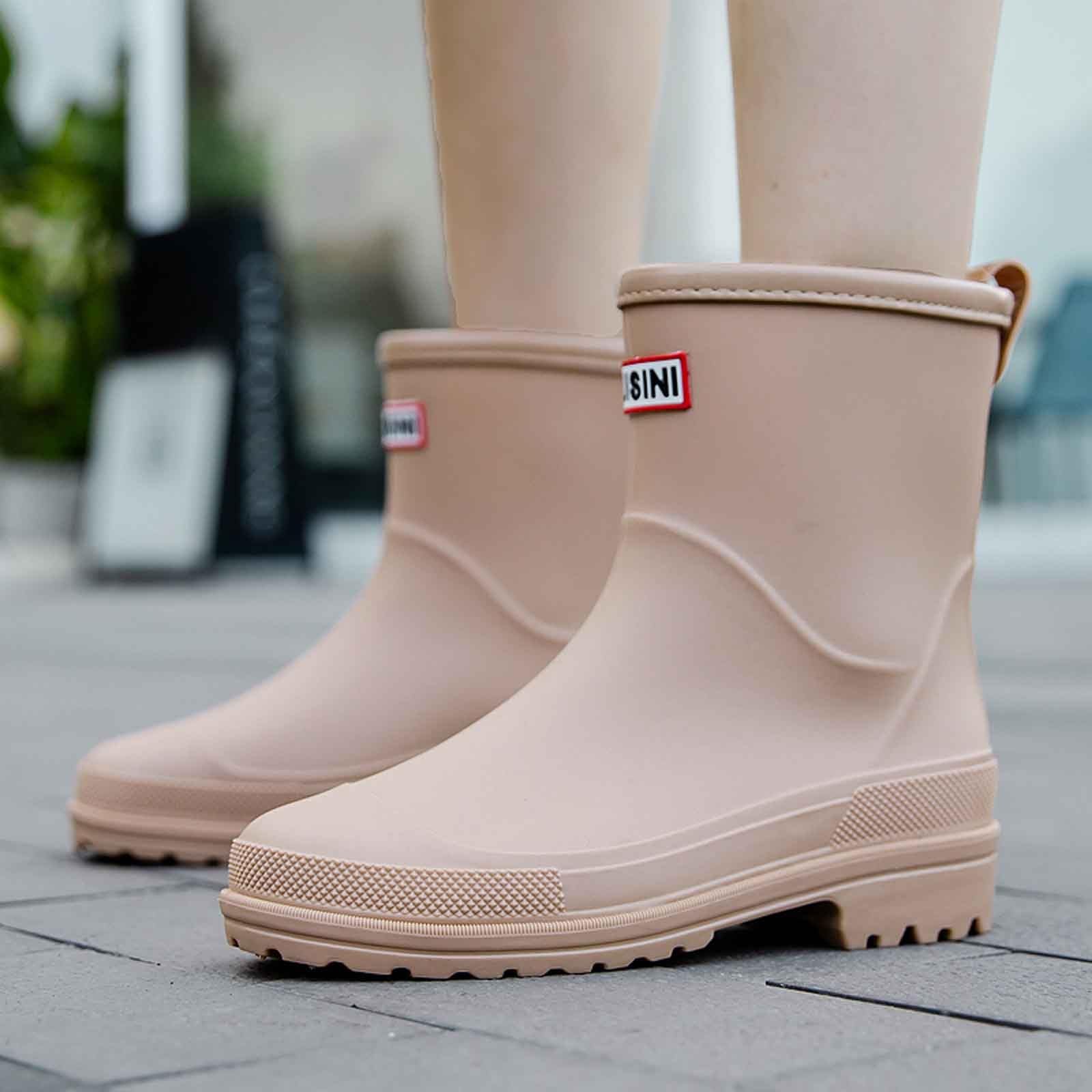 Generisch Elegantes zapatos de lluvia para mujer perfectos para la temporada de lluvias. Puntera cerrada Cómoda suela plana moderna y versátil ideal para combinar con impermeables.