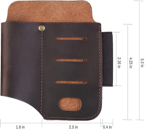 Miniatura 3 de VIPERADE PJ15 Funda multiherramienta para cinturón, funda de cuero EDC, funda de linterna de cuero, organizador de cinturón EDC, organizador de