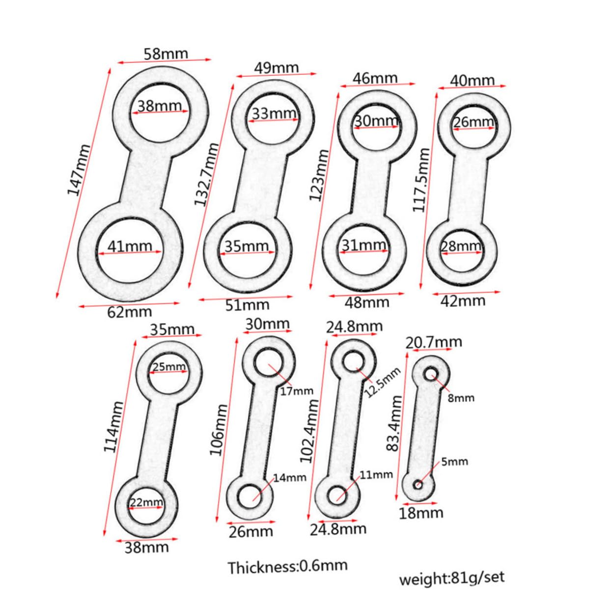 BESPORTBLE 8pcs Saxophone Mat Tool Cushion Along with Pad Iron Saxophone Leveling Tool Instrument Pads Repair Tool Pad Leveling Rings Silver