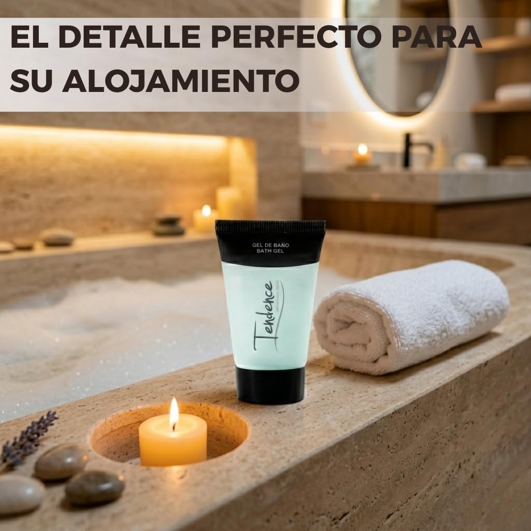 400 unidades Tubo de Gel de Ducha Amenities Hotel – Cosmética Hotelera Ecológica para Hoteles, Spa, Casas Rurales y Alojamientos Turísticos | Producto para Habitaciones, Formato Viaje.