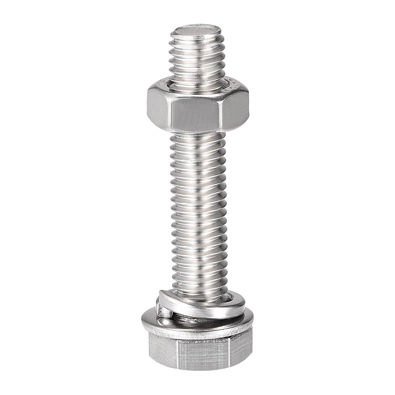 TOP-VIGOR 4Pcs M8 x 40mm Hex Head Screws Bolts, Nuts, Flat & Lock Washers Kits - Image 4