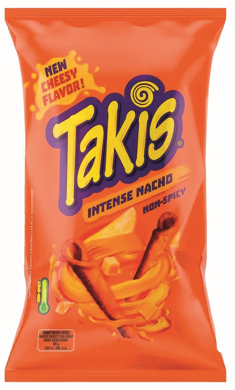 Takis Intense Nacho Non-Spicy New Cheesy Geschmack 100g (1er Pack)