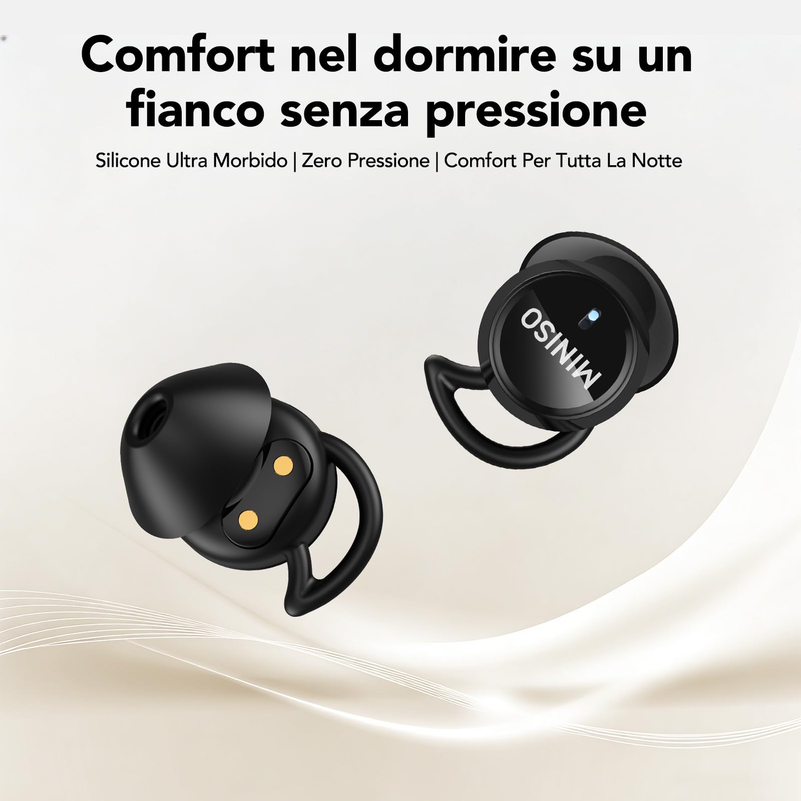MINISO MS217 Cuffie Traduzione Simultanea 2 in 1 Cuffie per Dormire, Auricolari Traduttore Simultaneo con App, Portatili e Compatti, Autonomia 48h, Cuscinetti Morbidi per Pendolarismo, Lavoro e Sonno
